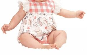 NEW TESA BABE yeehaw western skirted bodysuit in white/coral/grey
